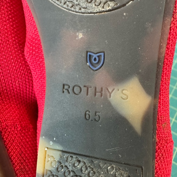 Rothy’s Lollipop Red Square Mary Jane Ballet Flats 6.5 Flexible Washable Preppy - Picture 10 of 11